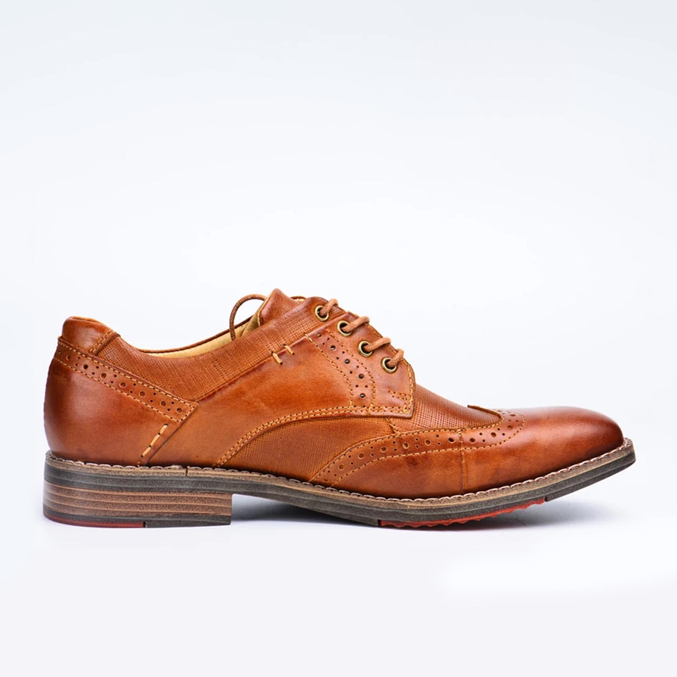 Men Brown Leather Derbies